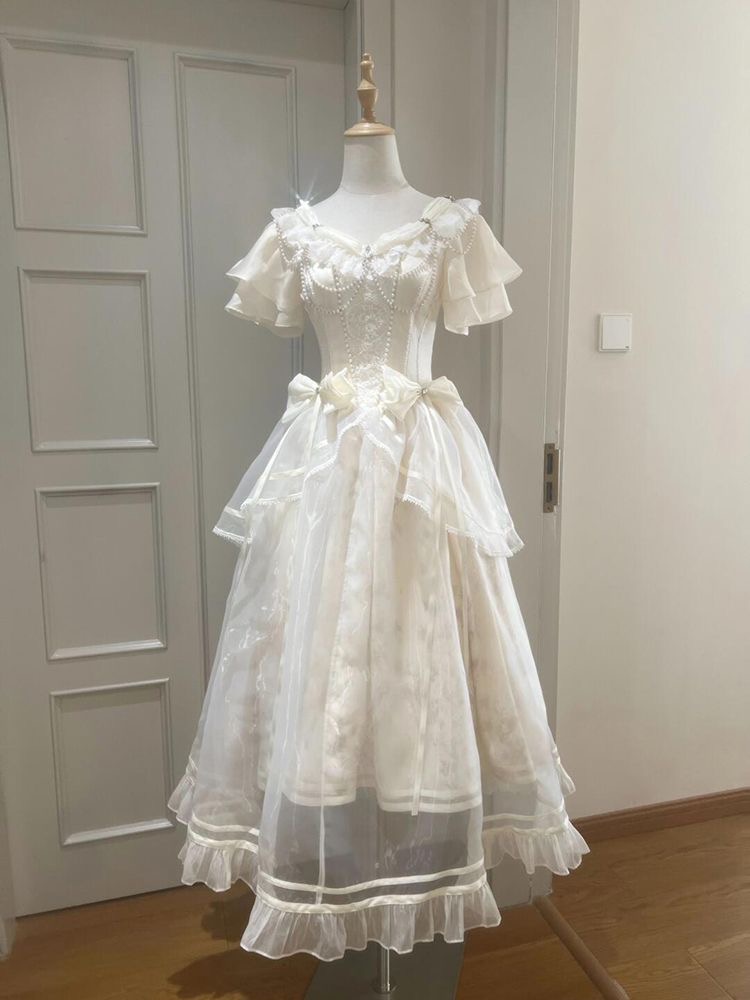 포레스트 스타일 달콤한 빈티지 보우 디자인 드레스 여성 - French Vintage Floral Midi Dress 리뷰 및 가격